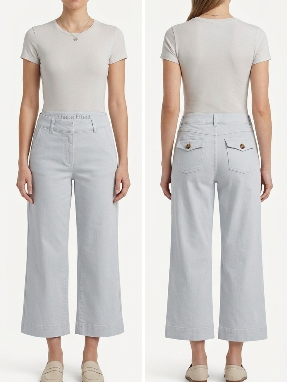 Gloria Vanderbilt Light Gray Wide-Leg Pants